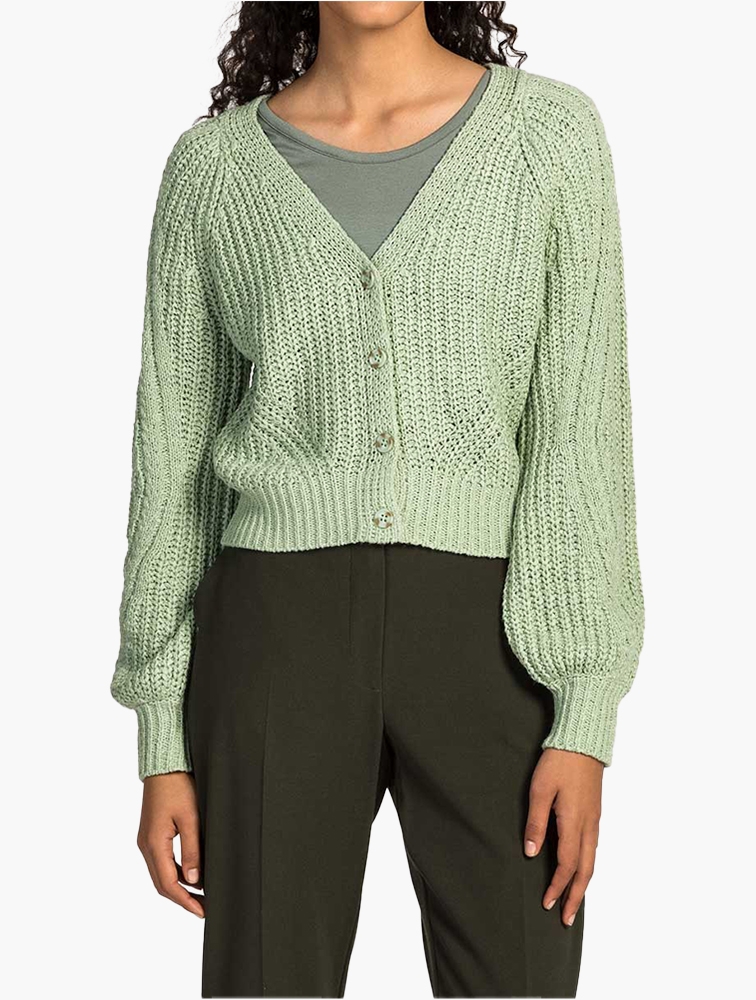 MyRunway Shop Woolworths Light Green Cropped Open Work Cardigan